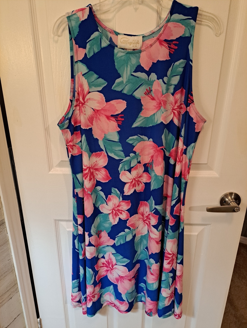 Pappagallo Slinky Hawaiian Floral Dress